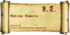 Matias Romola névjegykártya